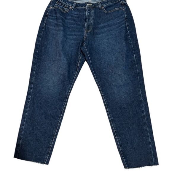 Old Navy High-Waisted Secret-Smooth Pockets O.G. Straight Raw Hem Jeans Size 16 - Picture 3 of 12